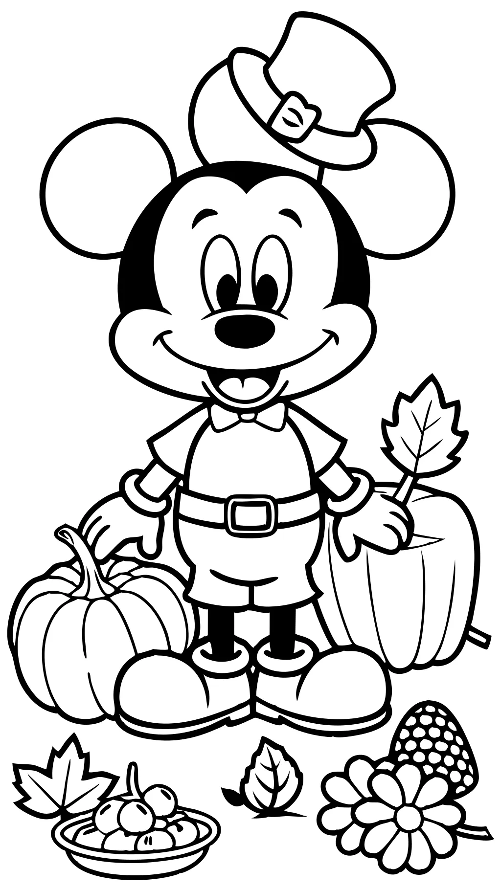 Páginas para colorear de Mickey Mouse Acción de Gracias